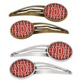 Carolines Treasures Letter D Football Scarlet and Grey Barrettes Hair Clips, Set of 4, 4PK CJ1067-DHCS4